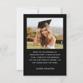 Elegant minimalistisch eenvoudig Afstuderen 2 foto Bedankkaart (Achterkant)