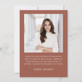 Elegant minimalistisch eenvoudig Afstuderen 2 foto Bedankkaart (Achterkant)