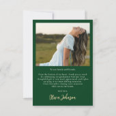 Elegant minimalistisch eenvoudig Afstuderen 4 foto Bedankkaart (Achterkant)