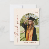 Elegant minimalistisch eenvoudig Afstuderen 4 foto Bedankkaart (Voorkant)