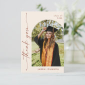 Elegant minimalistisch eenvoudig Afstuderen 4 foto Bedankkaart (Staand voorkant)