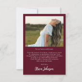 Elegant minimalistisch eenvoudig Afstuderen 4 foto Bedankkaart (Achterkant)