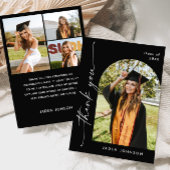 Elegant minimalistisch eenvoudig Afstuderen 4 foto Bedankkaart