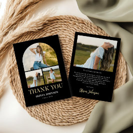 Elegant minimalistisch eenvoudig Afstuderen 4 foto Bedankkaart