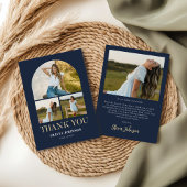 Elegant minimalistisch eenvoudig Afstuderen 4 foto Bedankkaart