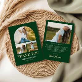 Elegant minimalistisch eenvoudig Afstuderen 4 foto Bedankkaart