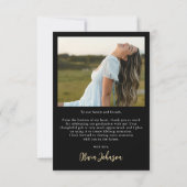 Elegant minimalistisch eenvoudig Afstuderen 4 foto Bedankkaart (Achterkant)