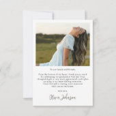 Elegant minimalistisch eenvoudig Afstuderen 4 foto Bedankkaart (Achterkant)