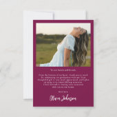 Elegant minimalistisch eenvoudig Afstuderen 4 foto Bedankkaart (Achterkant)