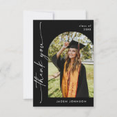 Elegant minimalistisch eenvoudig Afstuderen 4 foto Bedankkaart (Voorkant)