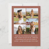 Elegant minimalistisch eenvoudig Afstuderen 5 foto Bedankkaart (Achterkant)