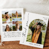 Elegant minimalistisch eenvoudig Afstuderen 5 foto Bedankkaart