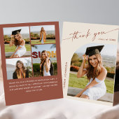 Elegant minimalistisch eenvoudig Afstuderen 5 foto Bedankkaart