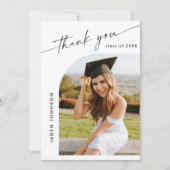 Elegant minimalistisch eenvoudig Afstuderen 5 foto Bedankkaart (Voorkant)