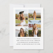 Elegant minimalistisch eenvoudig Afstuderen 5 foto Bedankkaart (Achterkant)