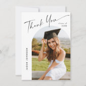 Elegant minimalistisch eenvoudig Afstuderen 5 foto Bedankkaart (Voorkant)