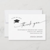 Elegant minimalistisch eenvoudig Afstuderen Bedankkaart (Voorkant)