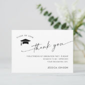 Elegant minimalistisch eenvoudig Afstuderen Bedankkaart (Staand voorkant)