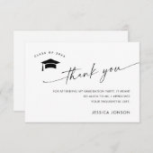 Elegant minimalistisch eenvoudig Afstuderen Bedankkaart (Voorkant / Achterkant)