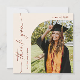 Elegant minimalistisch eenvoudig Afstuderen één fo Bedankkaart