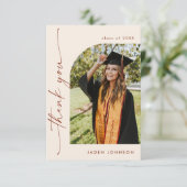 Elegant minimalistisch eenvoudig Afstuderen één fo Bedankkaart (Staand voorkant)