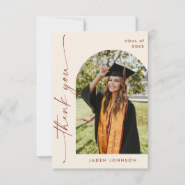 Elegant minimalistisch eenvoudig Afstuderen één fo Bedankkaart