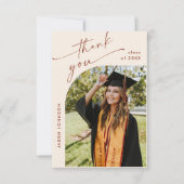 Elegant minimalistisch eenvoudig Afstuderen één fo Bedankkaart (Voorkant)