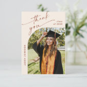 Elegant minimalistisch eenvoudig Afstuderen één fo Bedankkaart (Staand voorkant)