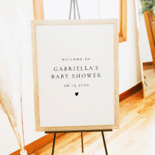 Elegant minimalistisch eenvoudig Baby shower welko Poster