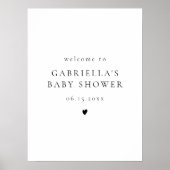 Elegant minimalistisch eenvoudig Baby shower welko Poster (Voorkant)