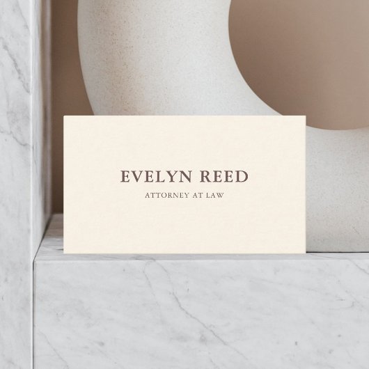 Elegant Minimalistisch Eenvoudig Beige Visitekaartje