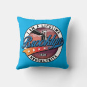 Elegant Minimalistisch Eenvoudig Brooklyn Logo-ont Kussen (Achterkant)