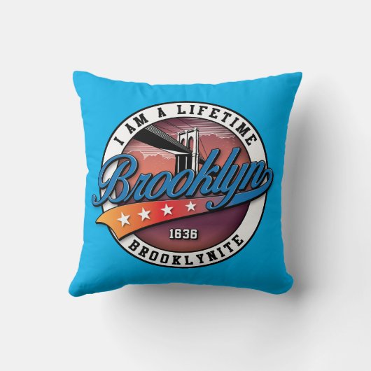 Elegant Minimalistisch Eenvoudig Brooklyn Logo Ont Kussen (Achterkant)