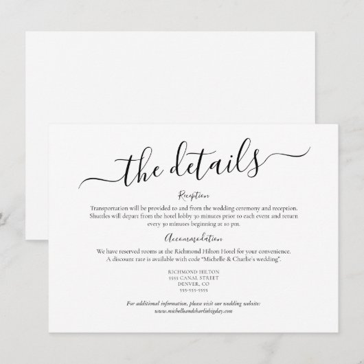 Elegant Minimalistisch Eenvoudig bruiloft - Gegeve Kaart (Voorkant / Achterkant)