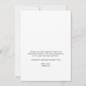 Elegant minimalistisch eenvoudig foto-afstuderen bedankkaart (Achterkant)