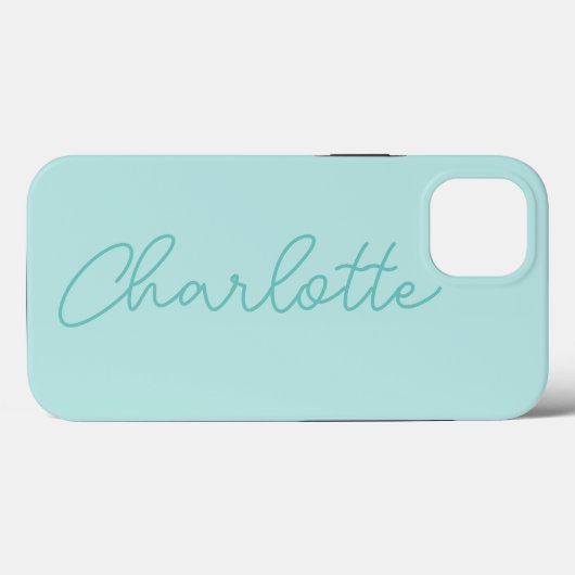 Elegant minimalistisch eenvoudig groen script mono Case-Mate iPhone case (Achterkant (horizontaal))