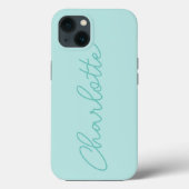 Elegant minimalistisch eenvoudig groen script mono Case-Mate iPhone case (Achterkant)