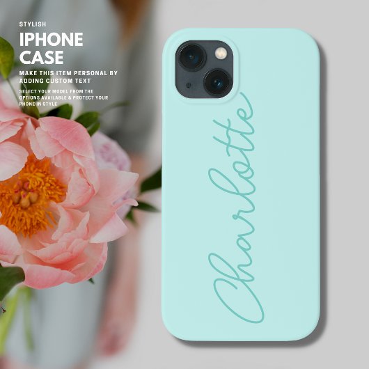 Elegant minimalistisch eenvoudig groen script mono Case-Mate iPhone case