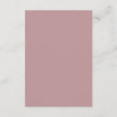Elegant minimalistisch eenvoudig roze Roos bruilof Informatiekaartje (Achterkant)