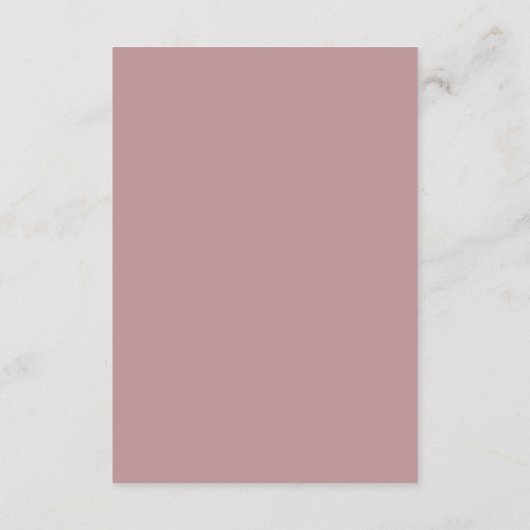 Elegant minimalistisch eenvoudig roze Roos bruilof Informatiekaartje (Achterkant)