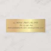 Elegant minimalistisch, eenvoudige Gold Glitter Li Mini Visitekaartje (Achterkant)