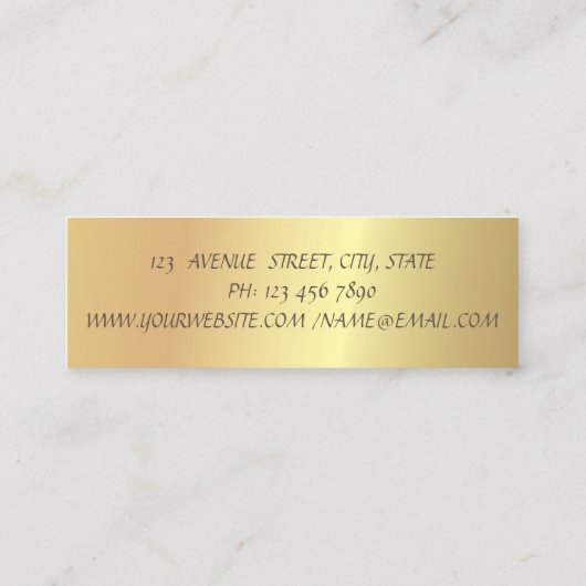 Elegant minimalistisch, eenvoudige Gold Glitter Li Mini Visitekaartje (Achterkant)