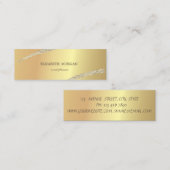 Elegant minimalistisch, eenvoudige Gold Glitter Li Mini Visitekaartje (Voorkant / Achterkant)