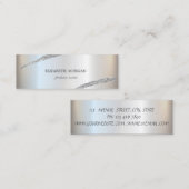 Elegant minimalistisch, eenvoudige zilverglitterli mini visitekaartje (Voorkant / Achterkant)