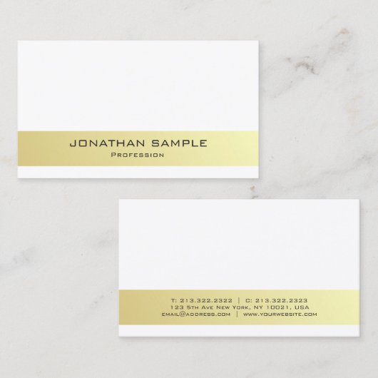 Elegant minimalistisch elite Design Luxury Plain Visitekaartje (Voorkant / Achterkant)