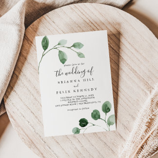 Elegant minimalistisch Eucalyptus de bruiloft van Kaart