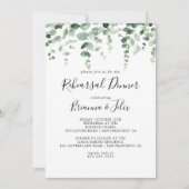 Elegant minimalistisch eucalyptus repetitie diner kaart (Voorkant)