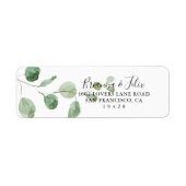 Elegant minimalistisch Eucalyptus Return-adres Etiket (Voorkant)