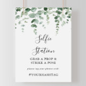 Elegant Minimalistisch Eucalyptus Selfie Station B Poster