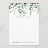 Elegant minimalistisch Eucalyptus Wedding Advice K Advieskaart (Voorkant)